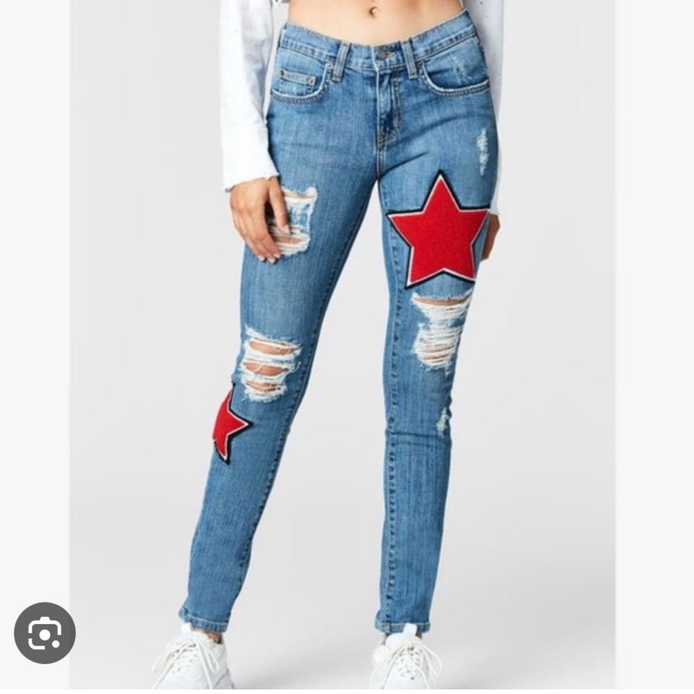 Vintage Red Star Patch Jeans